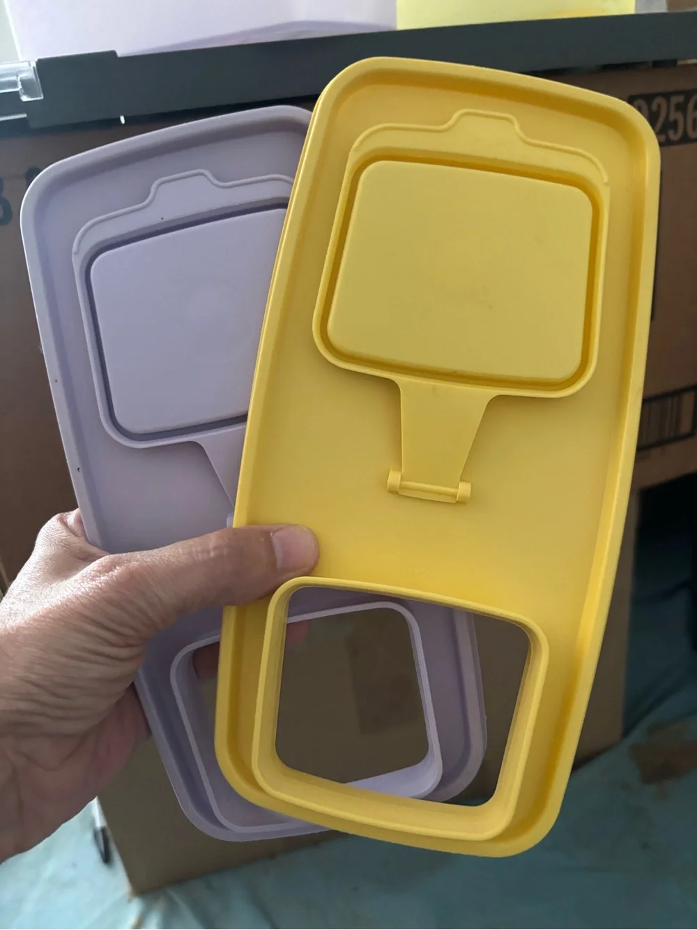 Clear Purple and Yellow Airtight Kitchen Storage Canisters - Set of 2